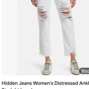 Distressed White Ankle Jeans